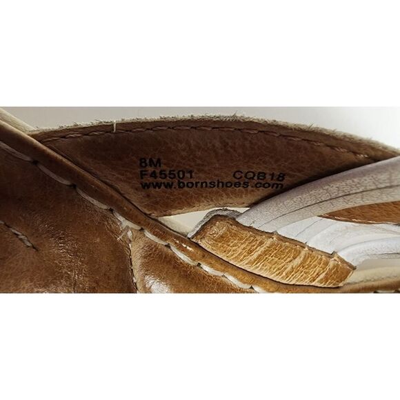 Born Tansey Wedge Slide Sandal Shoes Color White Size 8M - Picture 8 of 12